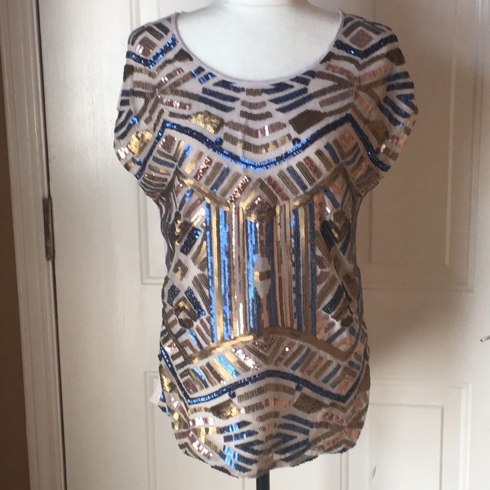 Gorgeous Gibson Latimer Sequined Top Size Small - image 1